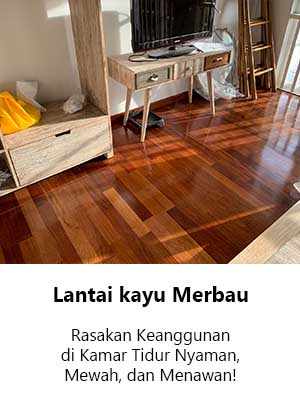 lantai kayu merbau kamar tidur